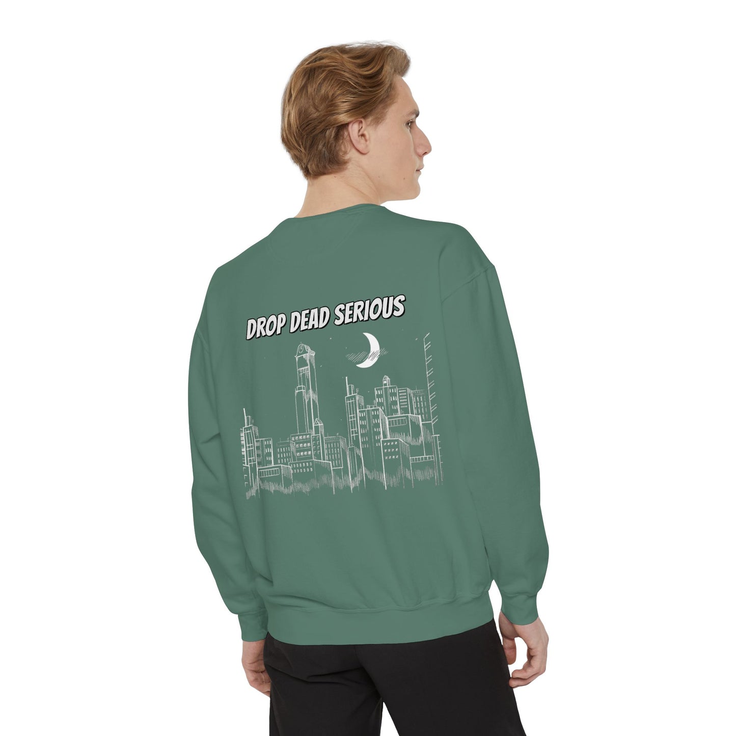 Drop Dead Serious Night Sky Graphic Sweatshirt