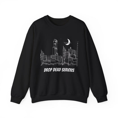 Drop Dead Serious Night Sky Graphic (Front Only) Crewneck