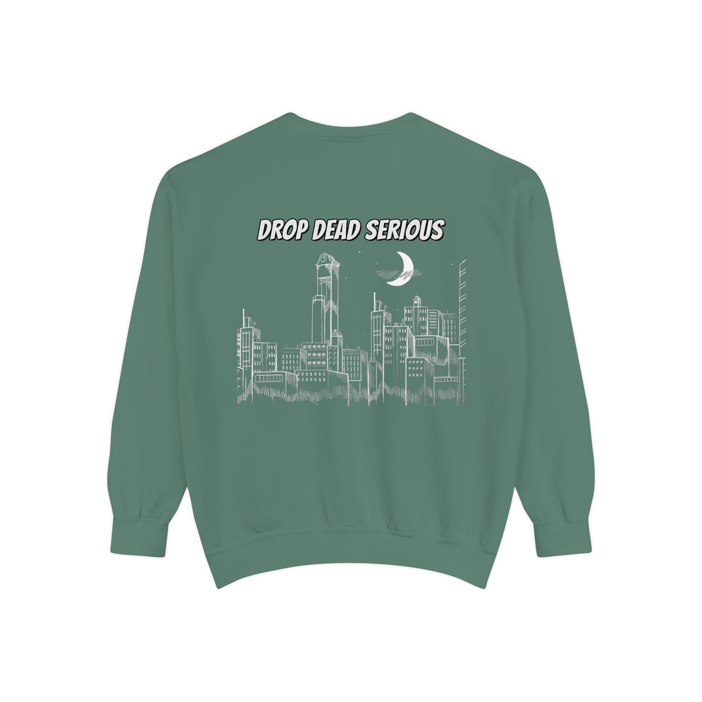 Drop Dead Serious Night Sky Graphic Sweatshirt