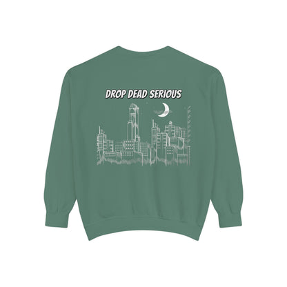 Drop Dead Serious Night Sky Graphic Sweatshirt