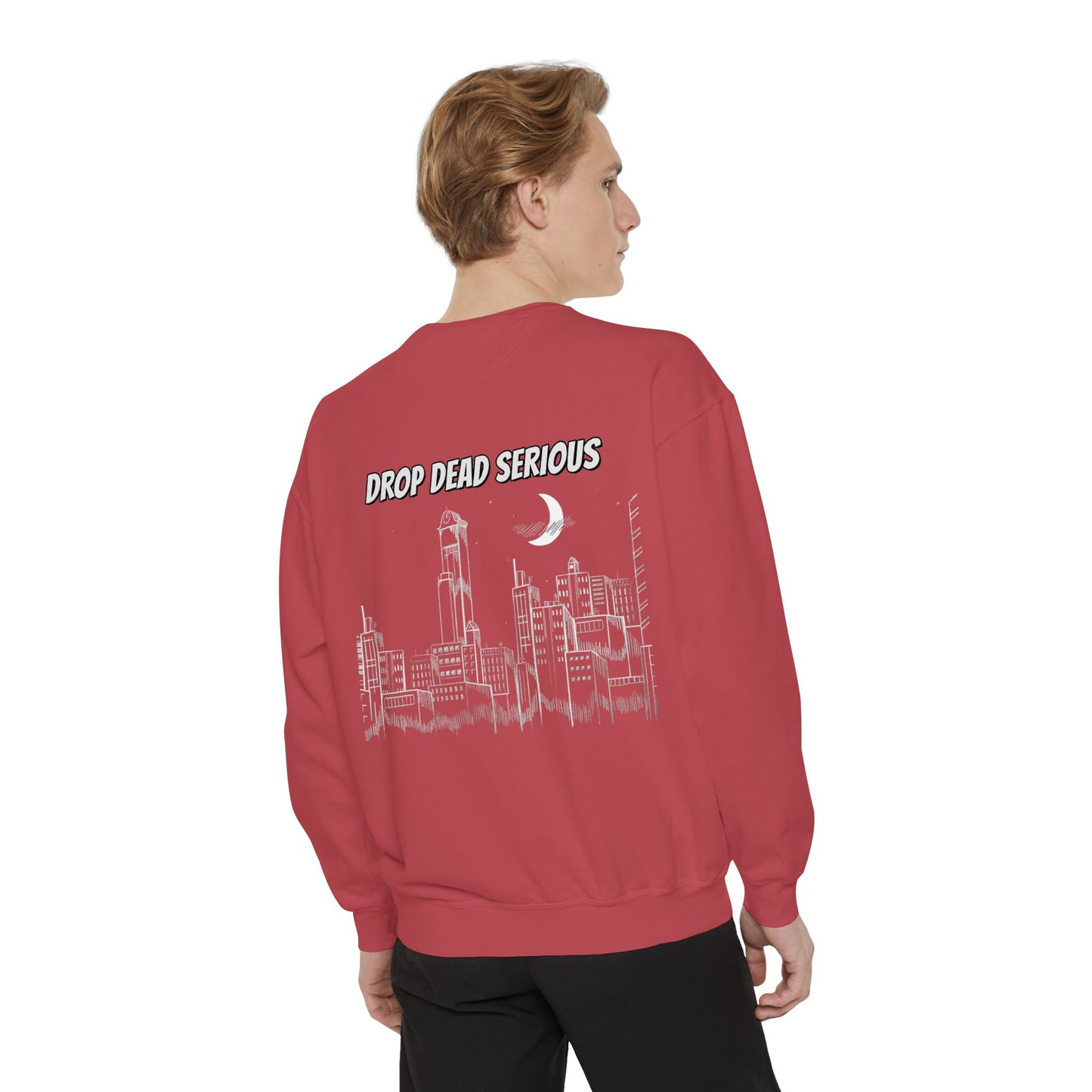 Drop Dead Serious Night Sky Graphic Sweatshirt