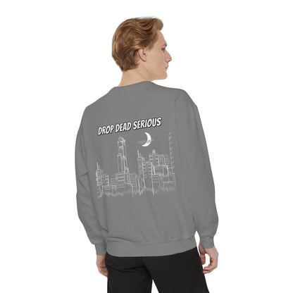 Drop Dead Serious Night Sky Graphic Sweatshirt
