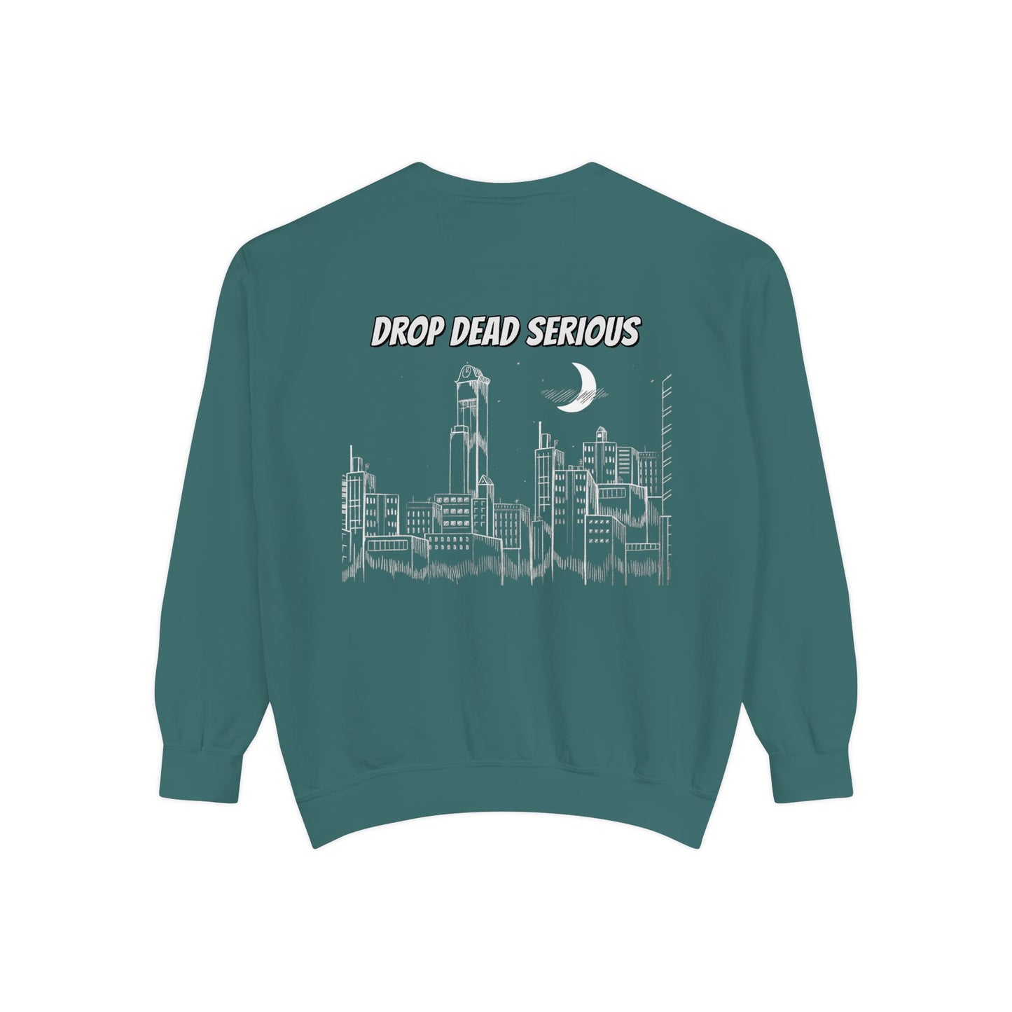 Drop Dead Serious Night Sky Graphic Sweatshirt