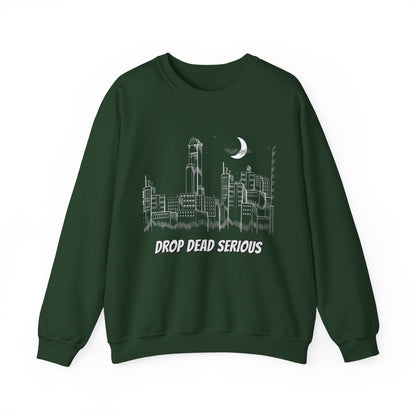 Drop Dead Serious Night Sky Graphic (Front Only) Crewneck