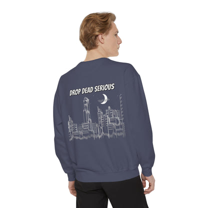 Drop Dead Serious Night Sky Graphic Sweatshirt