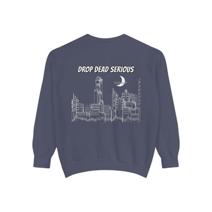 Drop Dead Serious Night Sky Graphic Sweatshirt