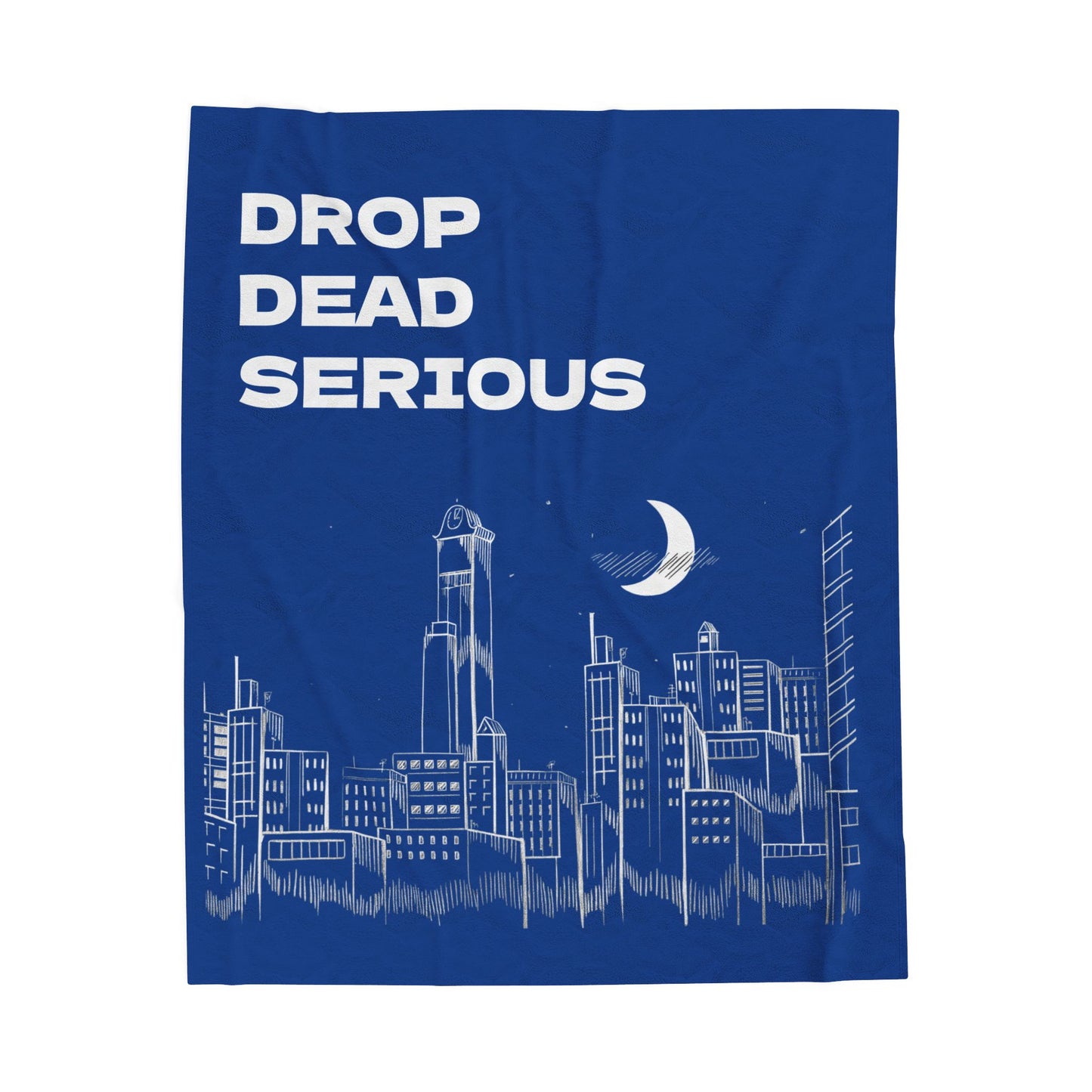 Drop Dead Serious Velveteen Plush Blanket - Cozy Urban Nightscape