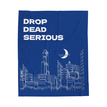 Drop Dead Serious Velveteen Plush Blanket - Cozy Urban Nightscape