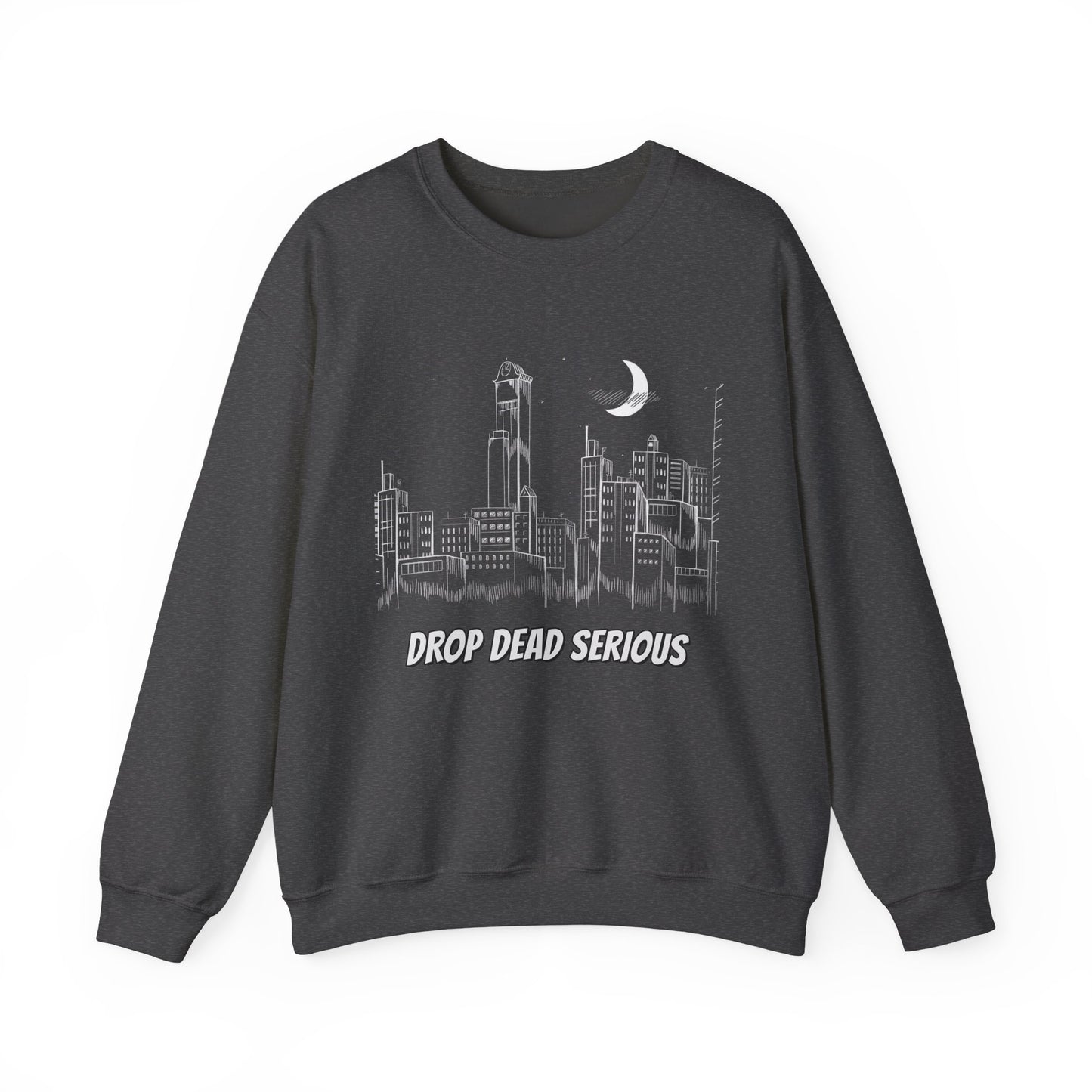 Drop Dead Serious Night Sky Graphic (Front Only) Crewneck
