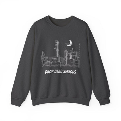 Drop Dead Serious Night Sky Graphic (Front Only) Crewneck