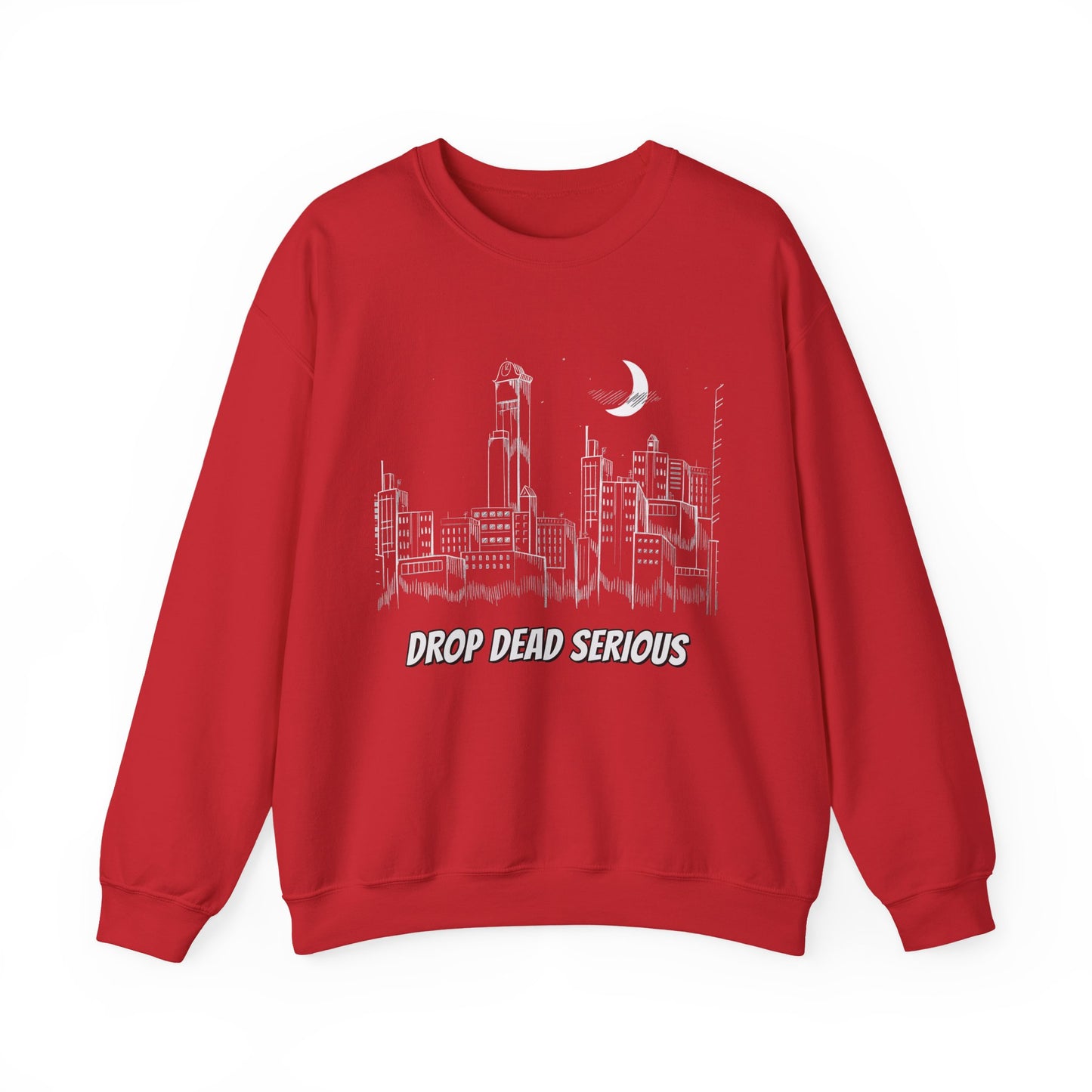 Drop Dead Serious Night Sky Graphic (Front Only) Crewneck
